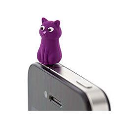 Колпачок для разъёма 3.5 мм Cat Ear Cap для iPhone, фиолетовый, Bone  