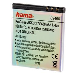 Аккумулятор Li-Ion для NOKIA, 3,7В/650мАч, Hama  