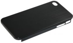 Стальной чехол для iPhone 4/4s (без отверстия для логотипа) цвет чёрный  