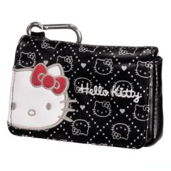 Чехол Hello Kitty для мобильного телефона, 11.5 x 1.5 x 7 см, карабин/шейный шнурок/петля для ремня, полиуретан, черный, Hello Kitty  