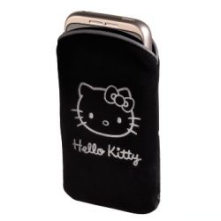Чехол Hello Kitty для мобильного телефона, 7.2 x 0.5 x 12 см, велюр, черный, Hello Kitty  