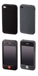 Чехол «Skin» для мобильного телефона Apple iPhone 4/4S, черный/серый, 2 штуки, Hama  