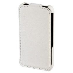 Чехол-раскладушка Parma для Apple iPhone 4/4S, искусственная кожа, белый, Hama  