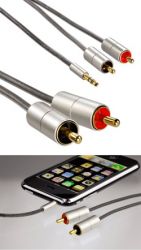  AluLine  iPhone 3G/S/4, 3.5  Jack (m) - 2RCA  (m), 2.0 , , Hama  