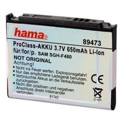 Li-Ion  Samsung SGH-F480, 3, 7/650 