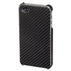 Футляр Carbon для Apple iPhone 4/4S, пластик, темно-серый, Hama  