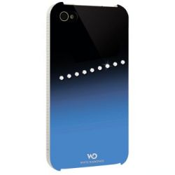 Футляр Sash для мобильного телефона Apple iPhone 4/4S, украшен кристаллами Swarowski, синий, White Diamonds  