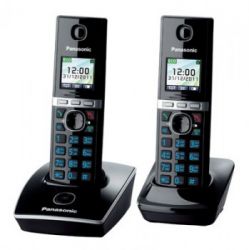 Р/Телефон Dect Panasonic KX-TG8052RUB (черный, 2 трубки с резервным питанием) 