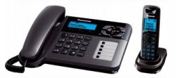 Р/Телефон Dect Panasonic KX-TG6461RUT (темно-серый металлик, трубка + пров.телефон, автоответчик) 