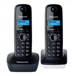 Р/Телефон Dect Panasonic KX-TG1612RU1 (черный+белый, 2 трубки) 
