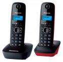 Р/Телефон Dect Panasonic KX-TG1612RU3 (черный+красный, 2 трубки) 