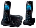 Р/Телефон Dect Panasonic KX-TG6622RUB (черный, 2 трубки с резервным питанием, автоответчик) 